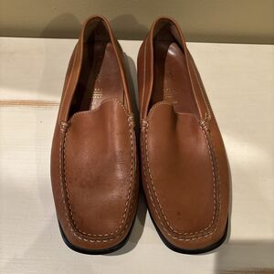 GEOX Respira Driving Moc Loafers Tan Brown Leather Shoes Men's Size EUR 46